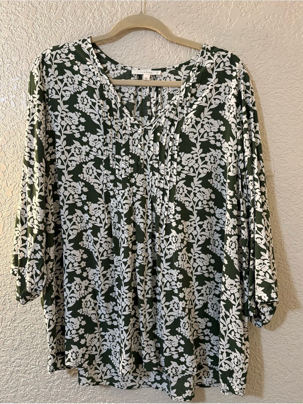 Stitch Fix Green Floral Blouse 2x